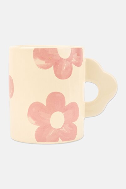 Muy Mucho Floral Print Ceramic Mug 450 ml, White