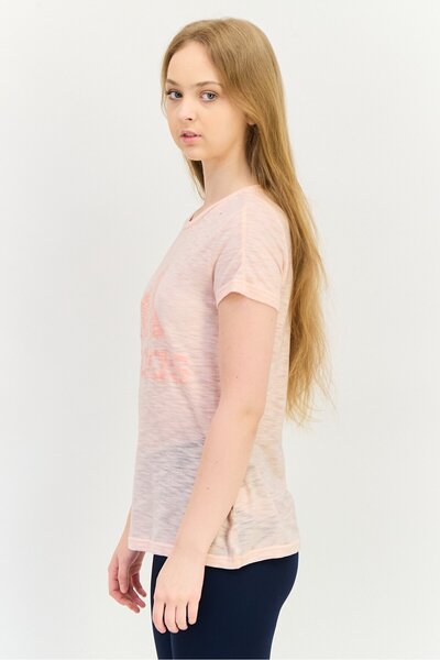 adidas Women Sportswear Fit Short Sleeve Training Top, Light Pink