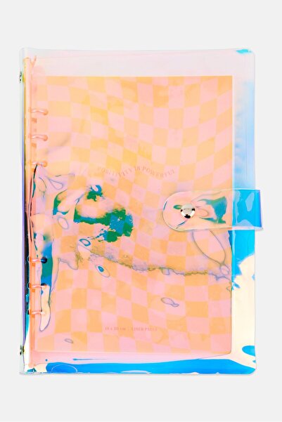 Muy Mucho Positive Is Powerful Spiral Notebook With Transparent Cover, Multicolor