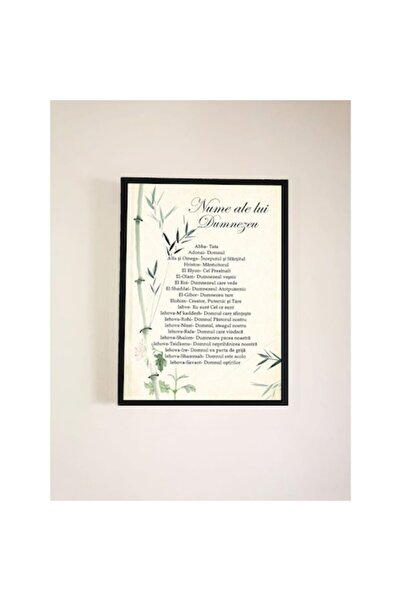 OEM Πίνακας με Χριστιανικό Μήνυμα - Ονόματα του Θεού 42 x 32 εκ. Μαύρος