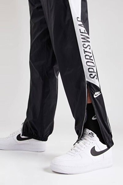 Nike Club Mens Woven Joggers Woven Men's Sweatpants Regular Length Black White