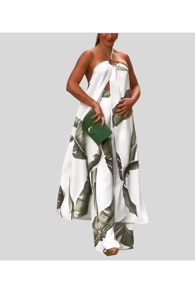 MQ Women's set: off-the-shoulder top and wide-leg pants