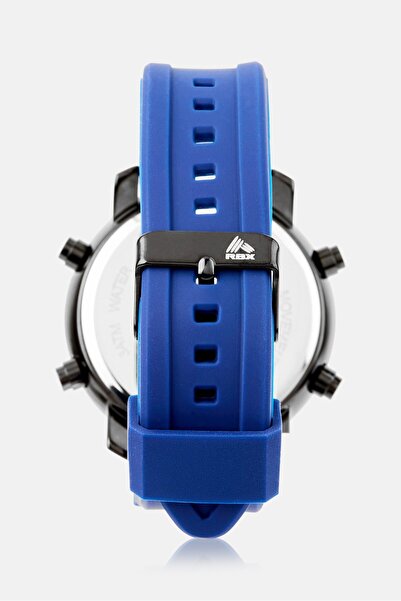 RBX Men P4396-24124134 Silicon Strap Digital LCD Display Watch 40 mm, Blue