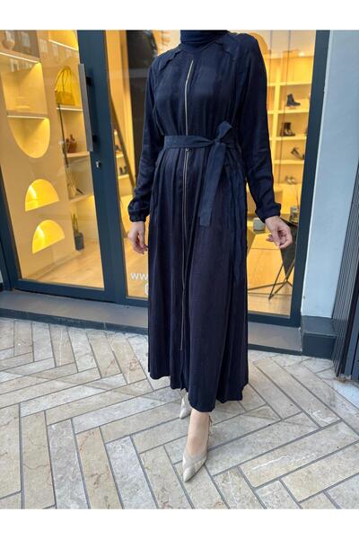 MissWhence 38835 Zipper Detail Women's Dress Navy Blue