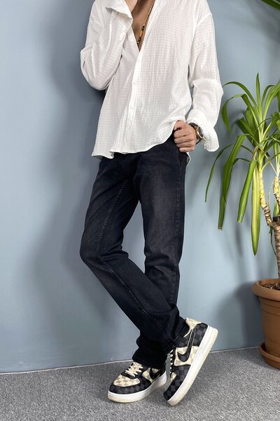 Alışveriş Sokağı Black Stonewashed Jean - Denim Pants Fit Cut