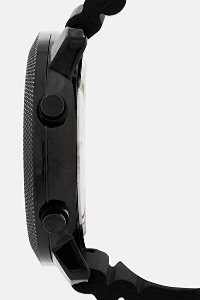 RBX Men P4396-24124134 Silicon Strap Digital LCD Display Watch 40 mm, Black