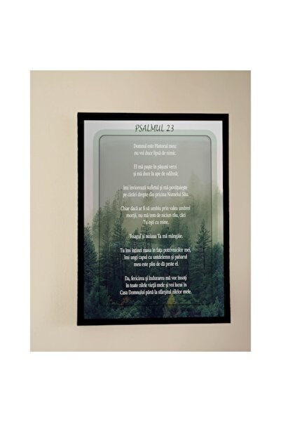 OEM Pictură creștină - Psalmul 23, 42 x 32 cm, Negru
