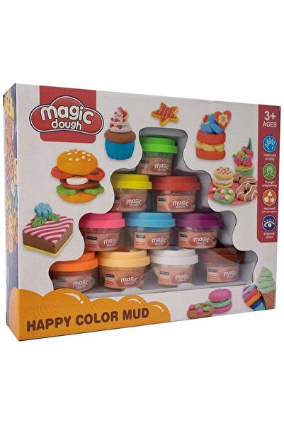 HAPPY COLOR Mud Magic Dough Set for Kids – 10 Pcs – Safe & Non-Toxic