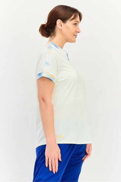 adidas Women Sportswear Fit Short Sleeve Outdoor Top, Ivory