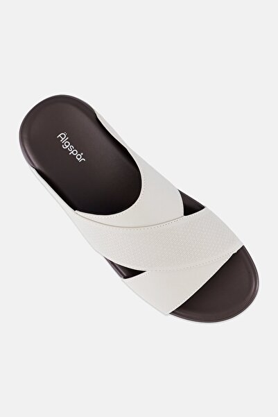 Algspar Men Textured Slip On Arabic Sandals, Light Grey