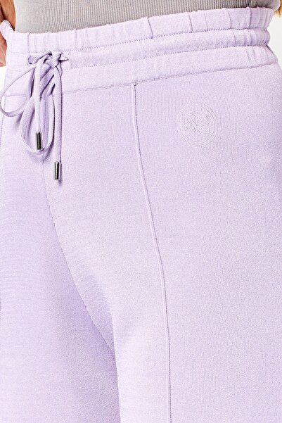 SANDRO Women Regular Fit Embroidered Wide Leg Pants, Lavender