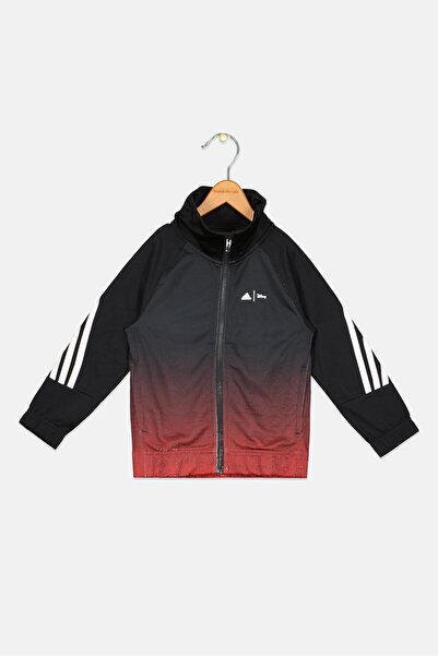 adidas x Disney Kids Boy Long Sleeve Brand Logo Jackets, Black/Brown