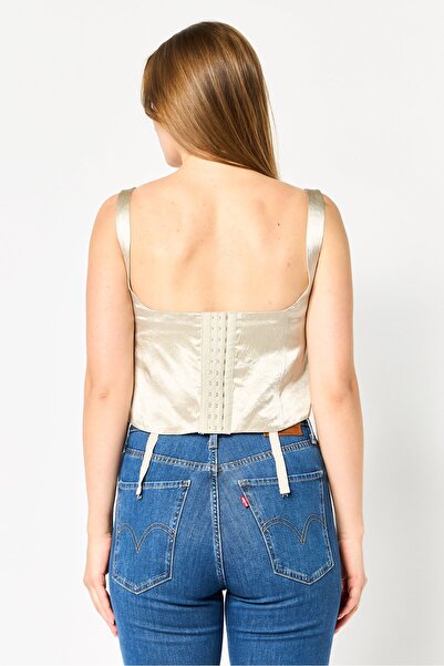 Zara Women U Neck Sleeveless Plain Tank Top, Light Grey