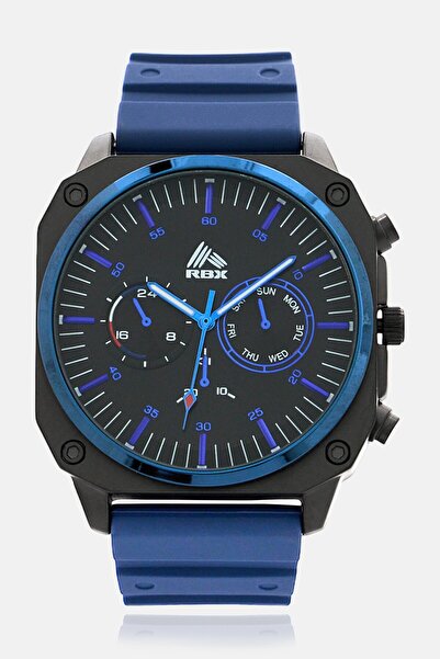 RBX Men P4392-23083673 Silicon Strap Quartz Watch 40 mm, Navy
