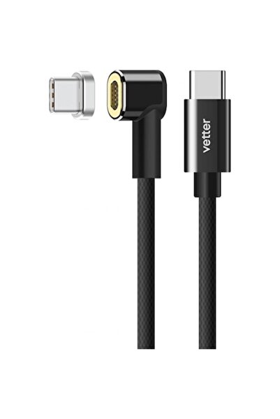 Vetter Cablu de date magnetic USB-C împletit din nailon - negru