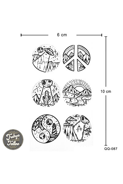 Trakya Tattoo Geçici Dövme 1-2 Hafta Kalıcı 8 adet Minimal Dövme