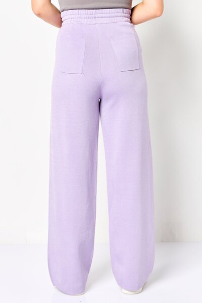SANDRO Women Regular Fit Embroidered Wide Leg Pants, Lavender