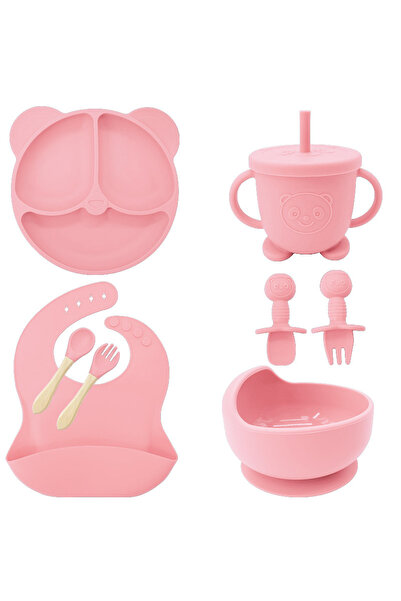 OEM Set Hranirea Bebelusului, Hrana/diversificare, Silicon, 8 piese, Roz