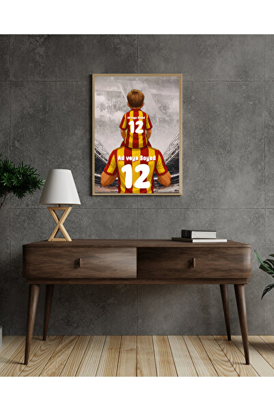 ABENOVA Galatasaray Baba Oğul Konsept Kişiye Özel Çerçeveli Poster Tablo
