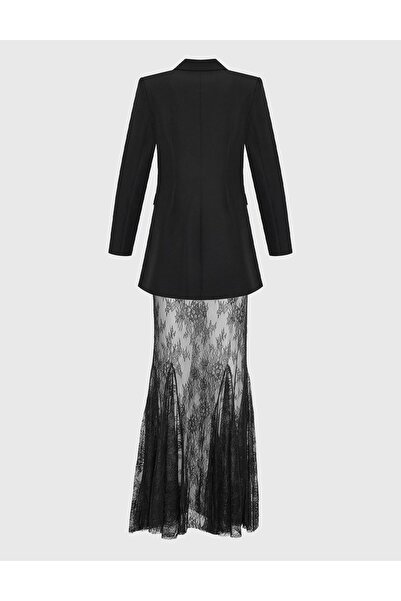 İLVİ Klaudi Jacket Skirt Black Women's Set