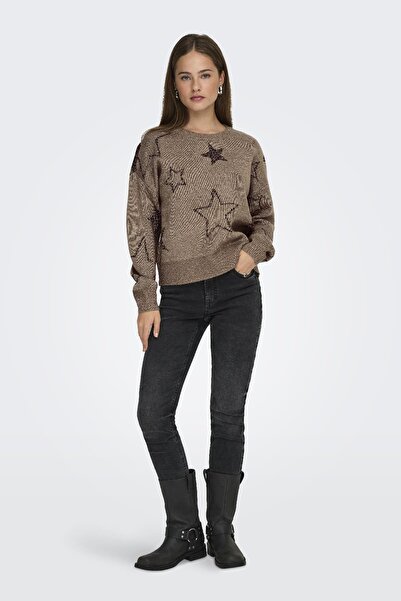 ONLY Rosie Ls O-Neck Glitter Women's Knitwear Sweater – Sparkling Crew Neck
