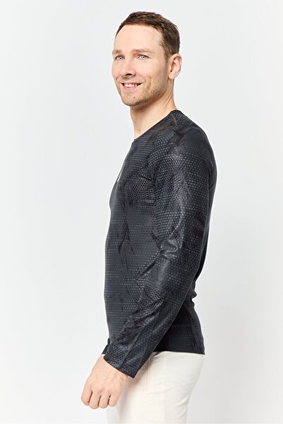 adidas Men Sportswear Fit Long Sleeves Running T-Shirt, Dark Grey