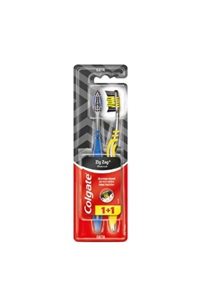 Colgate Toothbrush Zigzag Charcoal 1+1 4 Pieces