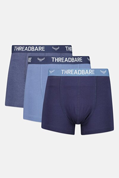 Threadbare Men 3 Pcs Brand Logo Boxer Briefs, Multicolor
