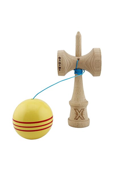 dalip Kendama X Original Professional Big Cups V2 Super Sticky, Yellow/Red Lines