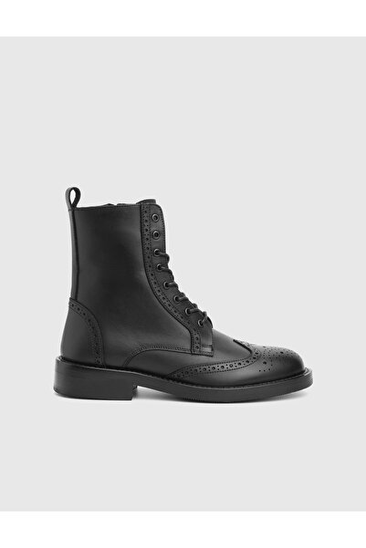 İLVİ Djons Genuine Leather Black Women's Boots