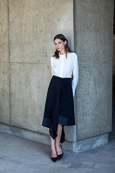 Berr-ın Asymmetrical Pareo Skirt Black