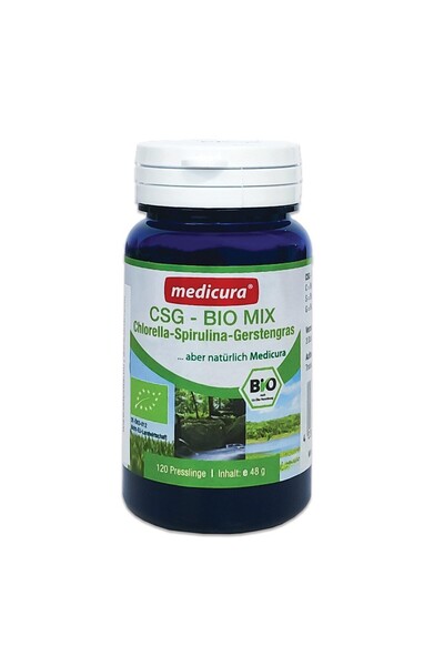 Medicura Tablete CSG - Mix de Chlorella, Spirulina si Iarba de Orz Verde 120 buc