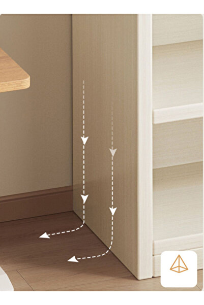 KEKE 5 Layers Multifunction Storage Display Thick Wood Furniture Storage 60cm White Color.