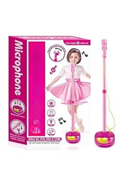 TOY GARDEN Kids Karaoke Microphone with Stand - Fun Microphone Machine in Pink