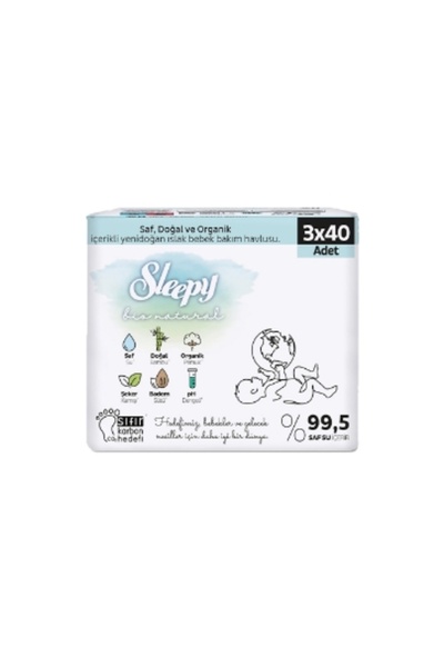 Sleepy 8 مناشف مبللة 3x40 قطعة بيو ينيودورن 1 قطعة