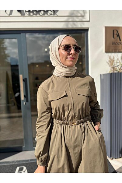 Miori TD4683 Γυναικείο Φόρεμα Lona Χακί Πράσινο