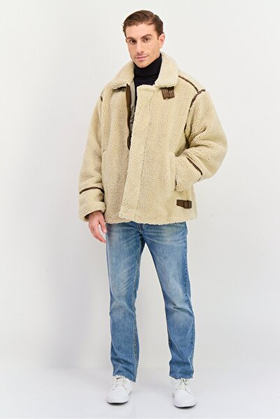 Asos Design Men Textured Soft Shell Jacket, Beige