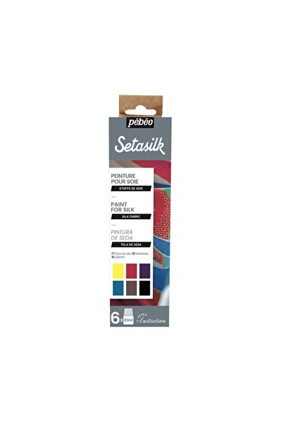 Pebeo Setasilk Silk Painting Set – 6×20 ml Tubes, Assorted Colours