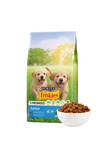Friskies Junior 15kg – Dry Dog Food Chicken, with Chicken and Milk