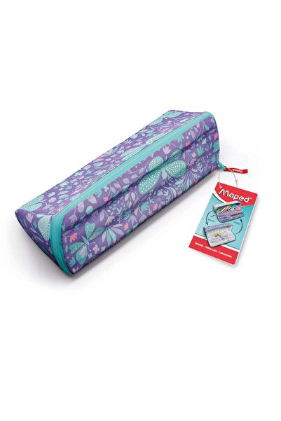 Maped XXL Opening School Pencil Case - Reversible, Colourable, Glitter Pastel Design