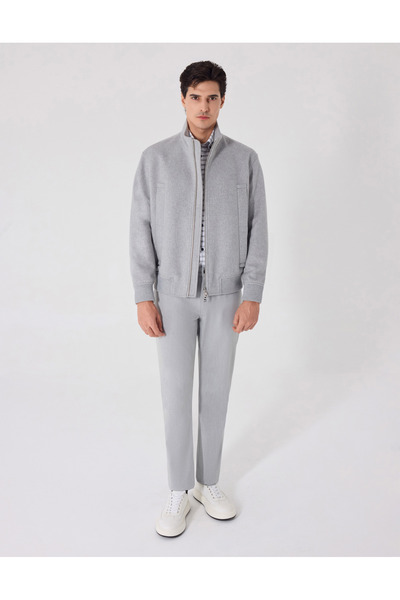 Sabri Özel Gri Kaşe Mont