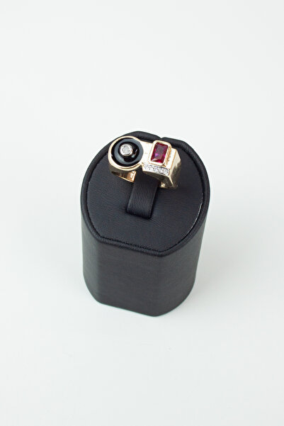 Liveyn Design خاتم ذهبي قابل للتعديل مع حجر الرغيف الفرنسي