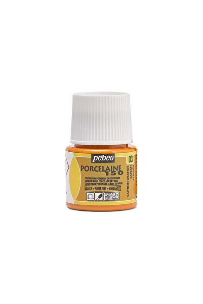 Pebeo Porcelaine 150 Ceramic Paint – Saffron Orange 45 ml Bottle