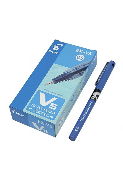 Pilot BX-V5 Hi-Tecpoint Roller Ball Pens, 0.5mm, Blue – Pack of 12