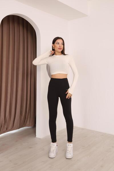 İgnites بنطلون ضيق عالي الخصر من كومفورتكس باللون الأسود -IGNİTES-00012