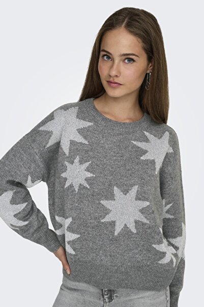 ONLY Rosie Ls O-Neck Glitter Women's Knitwear Sweater – Sparkling Crew Neck
