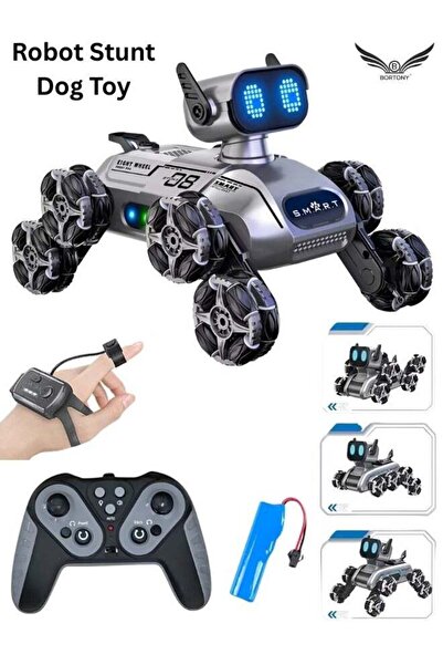 BORTONY سيارة روبوت دوج تعمل بالتحكم عن بُعد - 8 عجلات مع استشعار للإيماءات و...