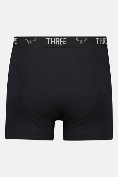 Threadbare Men 3 Pcs Brand Logo Boxer Briefs, Black