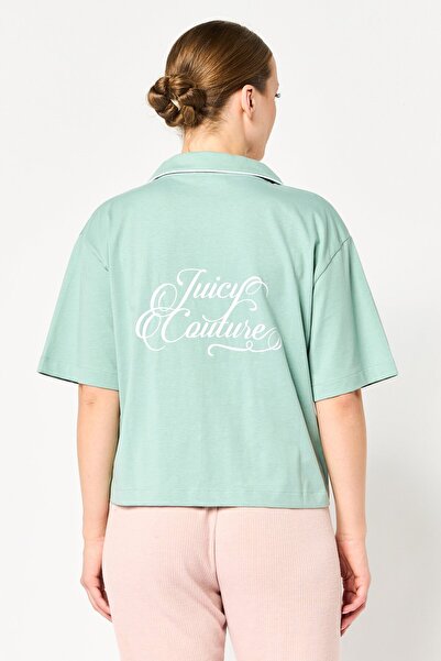 Juicy Couture Women Short Sleeve Brand Logo Sleepwear, Sage