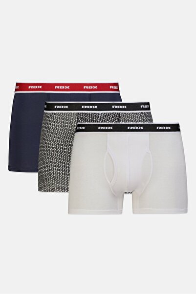 RBX Men 3 Pieces Brand Logo Boxer Briefs, Multicolor
